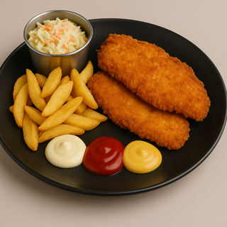 Snitel de pui vienez/parizian cu garnitura 600g + bautura la alegere