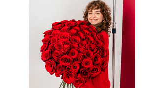 Bukiet z 9  czerwonych długich róż