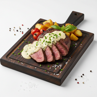 Muschi de vita cu sos gorgonzola