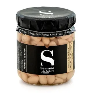 Alubia Blanca Plancheta Extra Serrano Bote cristal 345 Gr.