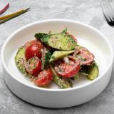 კიტრი პომიდვრის სალათა ნიგვზით