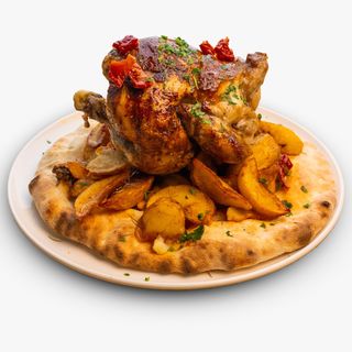 Pollo Aromatizzato al forno con patate fritte pentru 2 persoane
