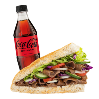 Kebap w bułce + napój