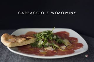Carpaccio z wołowiny, z rucolą i parmigiano 