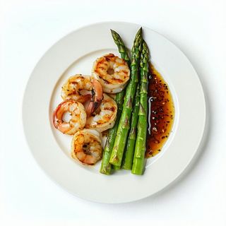 Calamari con asparagi alla piastra