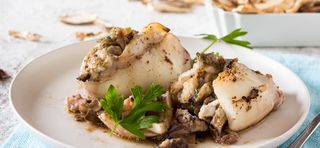 Seppia al forno ripiena con patate
