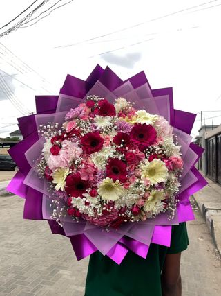 Pink and purple splash bouquet