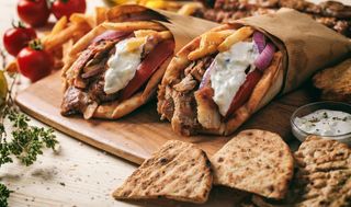 Gyros de porc  la pita