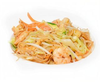 Spaghetti di riso saltati con verdura