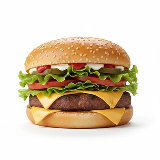 Panino hamburger con patatine