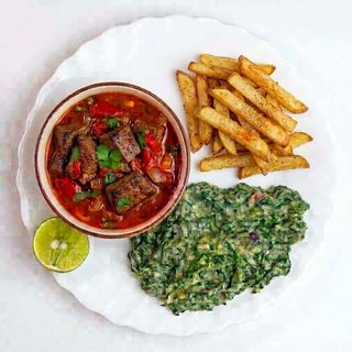 Liver Wet/Stew + Veg with Chips