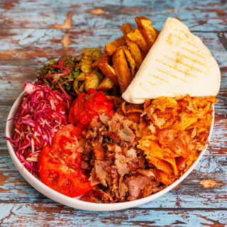 Shaorma amestec la farfurie