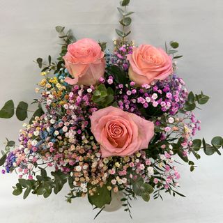 021-BONDAD Y CARIÑO  JUNTOS-3 ROSAS EN ROSA