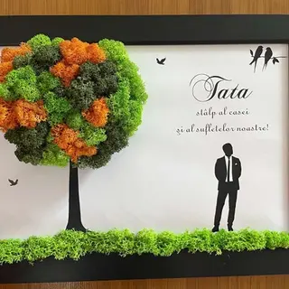 Tablou cu licheni TATA  - 20x30