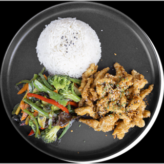  POULET CROUSTILLANT A L AIL ET LEGUMES 