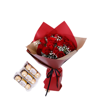 Red Roses + Ferero Chocolate