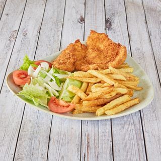 1. Pollo Rebozado, Patatas Y Ensalada