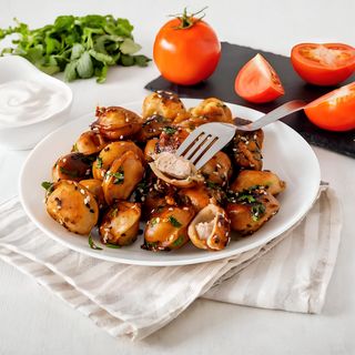 Жареные пельмени