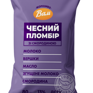 Морозиво ЧЕСНИЙ ПЛОМБІР зі смородиною