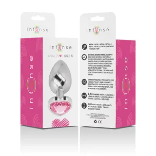 Plug Anal Metal Aluminio Con Cristal Rosa Talla S