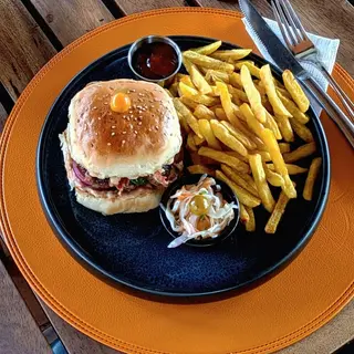 Beef Burger with Fries