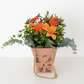 Bolsa de flores naranja