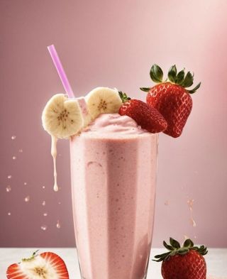 Milkshake клубнично - банановый