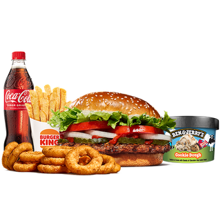 Menu Whopper + 10 Anéis de Cebola + Mini Ben & Jerry´s