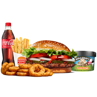 Menu Whopper + 10 Anéis de Cebola + Mini Ben & Jerry´s