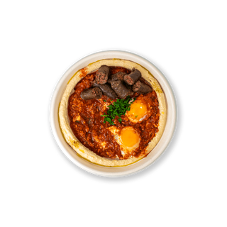 Хумус купа с Шакшука Мергез 