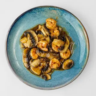 Gambas Con Champiñones