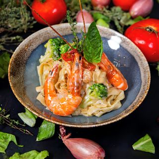 Tagliatelle Gambas Aux Brocolis