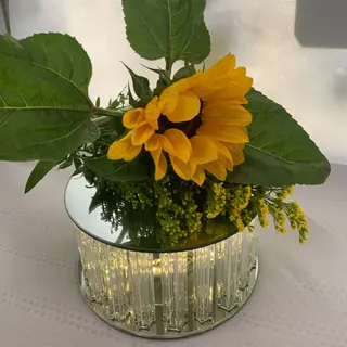 Alzata vetro luminosa con Girasole 