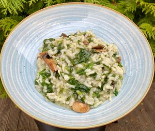 Risotto cu spanac şi ciuperci