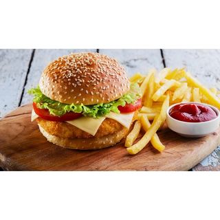 Chicken Burger with Chips