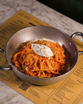 Amatriciana e ricotta di bufala