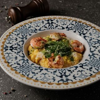 Ռիզոտտո մանրածովախեցգետնով և դդմիկի կրեմով