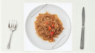 Spagetti di soia con carne piccante