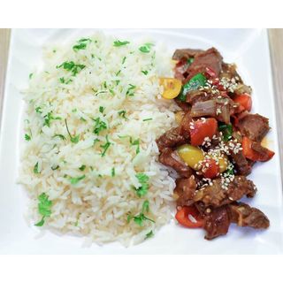 Basmati rice with Oriental Beef sauce