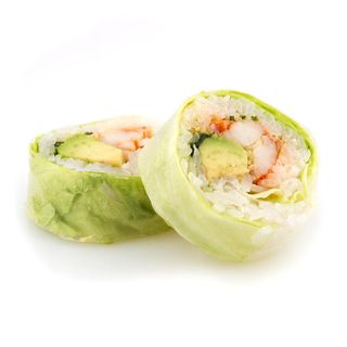 Cristal maki tempura langostino, aguacate y lechuga (6 uds.)
