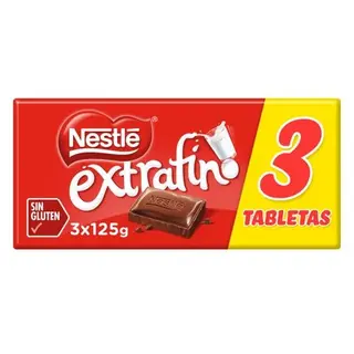 Chocolate con Leche Extrafino Nestlé Pack 3 Tabletas 125 Gr.
