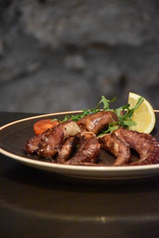 Octopus from grill citrus and olive oil dressing