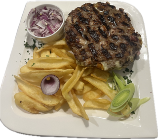 Gurmanska pljeskavica 330g sa pomfritom