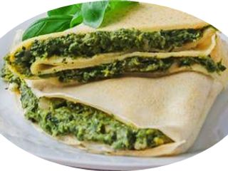 Naleśniki ze szpinakiem (3 szt.) i sosem czosnkowym