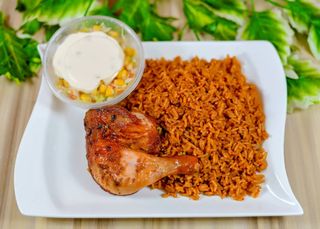 Jollof Rice + Oven Grill Chicken + Coleslaw