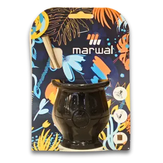 Mate MARWAL negro con bombilla