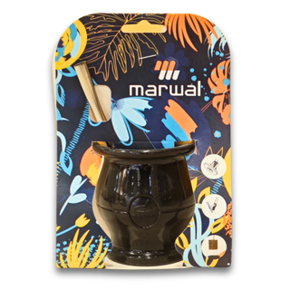 Mate MARWAL negro con bombilla