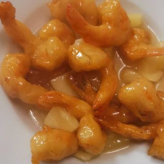 Gamberi fritti in salsa agrodolce