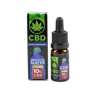 Óleo Euphoria 10% CBD com Terpenos: HEADACHE SLAYER