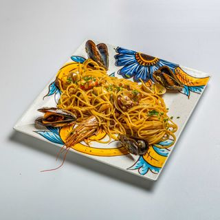 Carbonara de mariscos